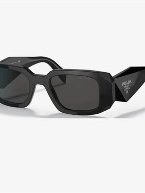 Prada Black Faceted Temple Sunglasses